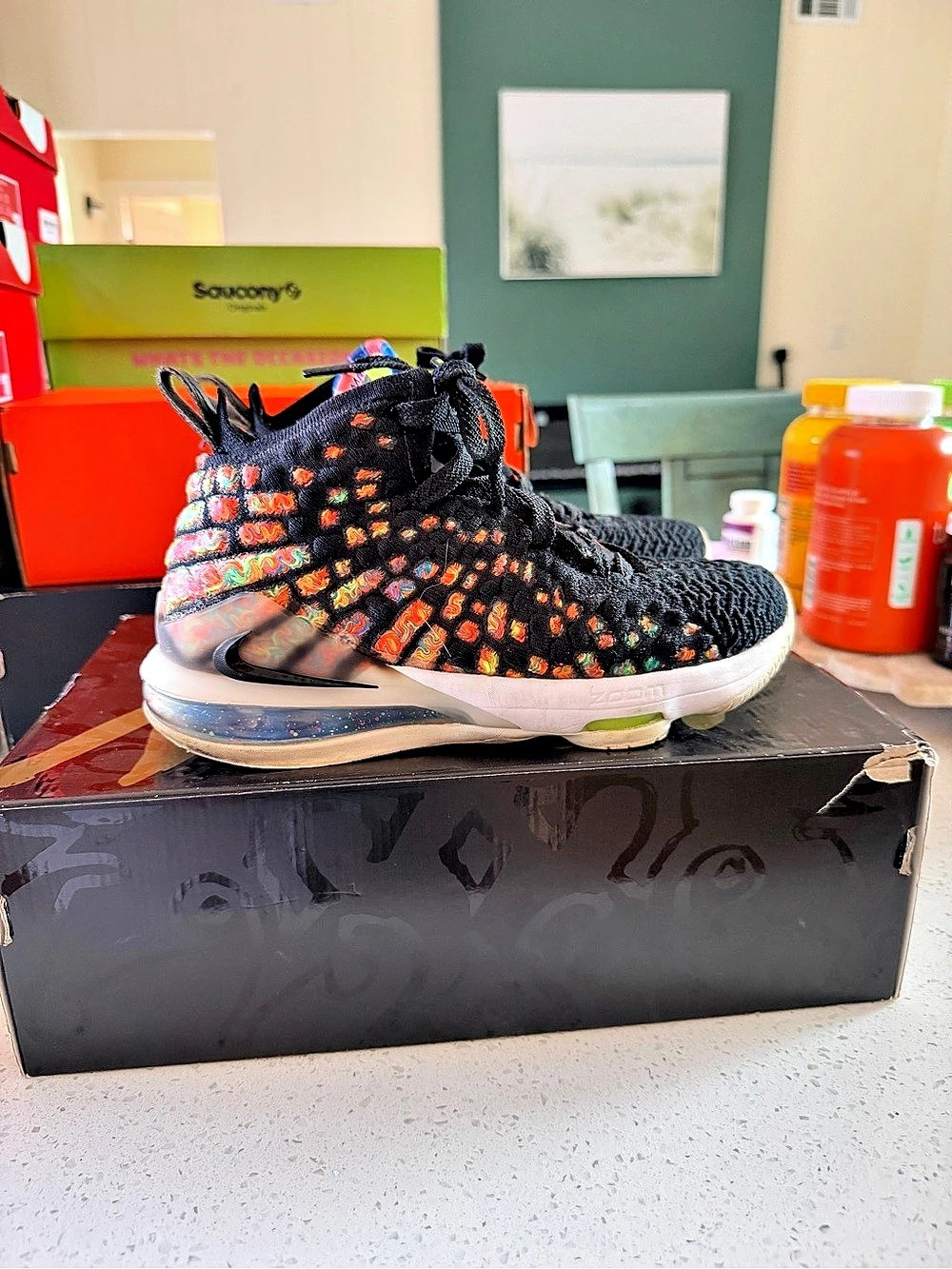 Nike LeBron XXI Basketball Shoes Black & Orange Size 5.5y